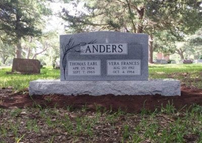Upright Monuments & Headstones - Anders