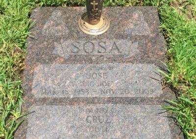 Double Deep Grave Markers / Granite Grave Markers - Sosa