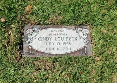 Flat Headstones or Single Grave Markers - Peck, Cindy Lou