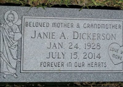 Flat Headstones or Single Grave Markers - Dickerson, Janie