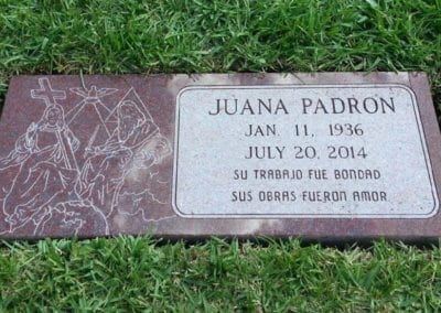 Flat Headstones or Single Grave Markers - Padron, Juana