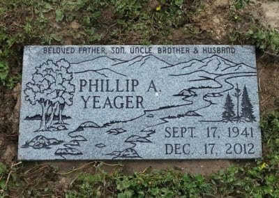 Flat Headstones or Single Grave Markers - Yeager, Phillip