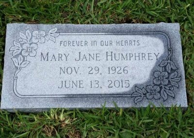 Flat Headstones or Single Grave Markers - Humphrey, Mary Jane