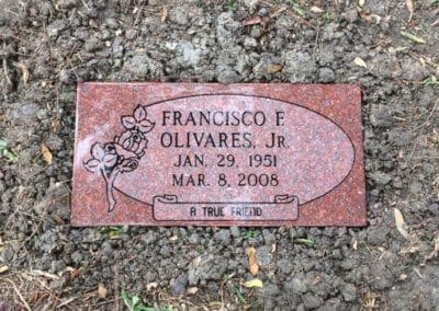 Flat Headstones or Single Grave Markers - Olivares, Francisco