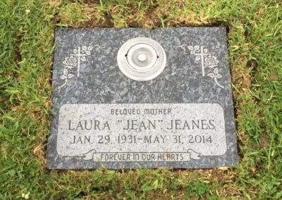 Flat Headstones or Single Grave Markers - Jeanes, Laura