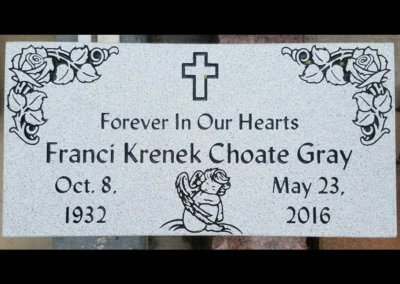 Flat Headstones or Single Grave Markers - Gray, Franci