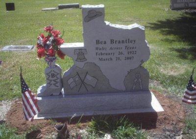 Single Upright Headstones and Single Upright Monuments - Brantley