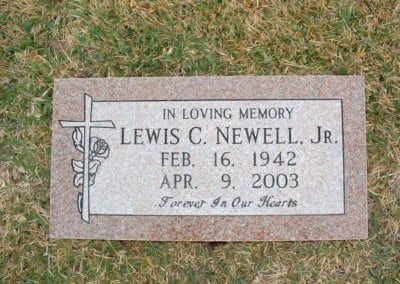 Flat Headstones or Single Grave Markers - Newell, Lewis