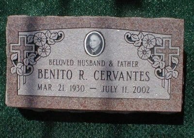 Flat Headstones or Single Grave Markers - Cervantes, Benito