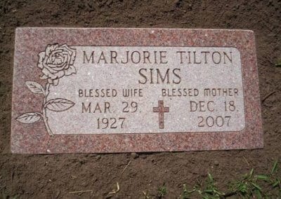 Flat Headstones or Single Grave Markers - Sims, Marjorie