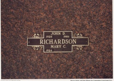 Bronze Grave Markers - Richardson, Mary