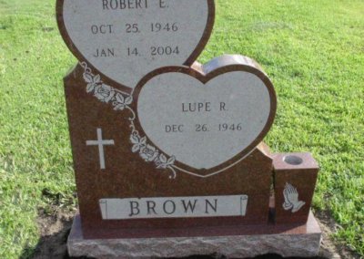 Heart Shaped Headstones and Cross Monuments - Brown, Robert