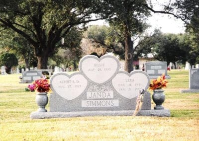 Heart Shaped Headstones and Cross Monuments - Simmons, Janda