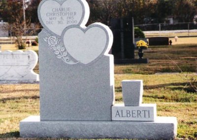 Heart Shaped Headstones and Cross Monuments - Alberti