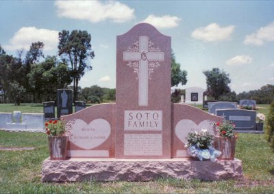 Heart Shaped Headstones and Cross Monuments - Soto Family