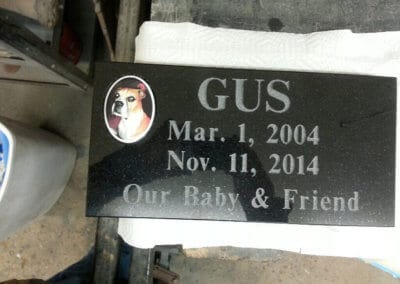 Pet Memorial Stones, Pet Memorials and Pet Headstones - Gus