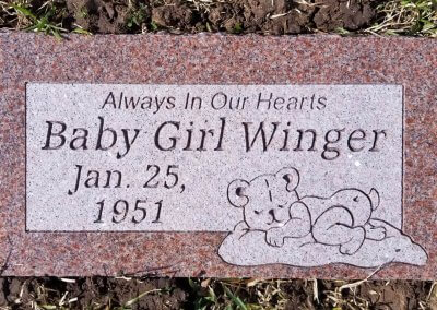 Baby / Infant Grave Markers - Winger