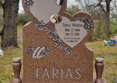 Heart Shaped Headstones and Cross Monuments - Farias