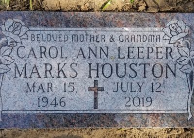 Flat Headstones or Single Grave Markers - Houston